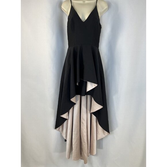 Nha Khanh Black Soft Pink Hi-Lo Formal Gown $890 - Picture 4 of 16